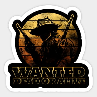 Vintage Cowboy Dead or Alive Poster Sticker